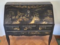 Bureau de pente en bois noirci et verni européen à décor noi… (photo 2)