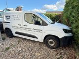 une camionnette blanche garée à côté d'un buisson