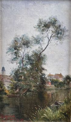 « Petit paysage » HST Daté 1910 et signé