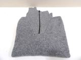 the sweater has a zipper on the back of it