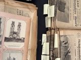 many old books that are on a table