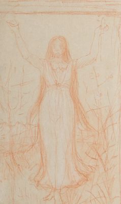 an image of a drawing of a woman standing in a field