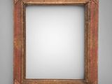 an old wooden picture frame with a white background