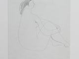 an image of a drawing of a woman sitting on the ground