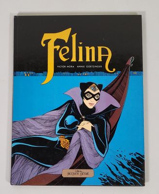 la couverture du livre *Felina*, sur laquelle figure l'image d'une femme dans un bateau