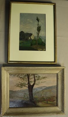 deux tableaux accrochés au mur l'un à côté de l'autre