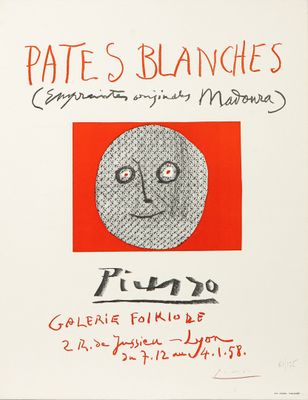 an image of a poster with a drawing of a face on it