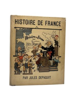 an old book with a picture of a cartoon character on it