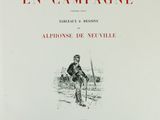an old book with a drawing of a man sitting on a bench