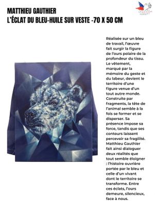 affiche représentant un ours polaire sur fond bleu