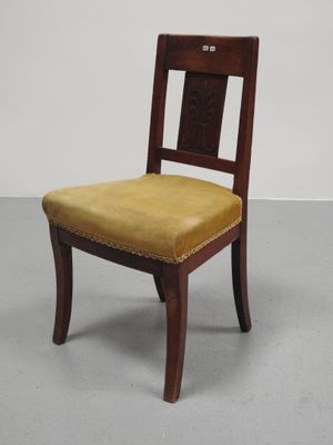 dining chair with upholstered seat and wood frame