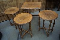 Lot de 4 tables gigognes en chêne anglais - Vers 1930 - H : … (photo 2)