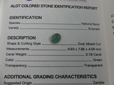a close up of a green stone identification sheet