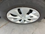 a close up of a tire on the ground