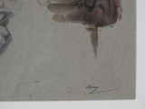 a picture of a drawing of a man with a hat