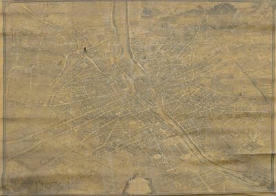 une vieille carte de la ville de Paris sur un morceau de papier