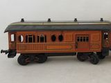 a toy train that is sitting on a white surface