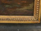 an oil painting of a man in a boat on the water
