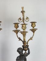 PAIRE DE CANDELABRES en marbre blanc et bronze à double pati… (photo 3)