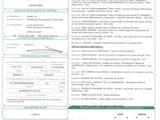 a green and white document with a picture of a person on it