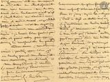 lettre manuscrite écrite à l'encre noire sur une feuille de papier