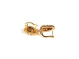 pair of gold plated earrings on a white background