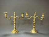 paire de candélabres anciens en laiton