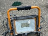 a small light that is sitting in the middle of the street