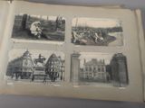 four pictures of people playing baseball on the field