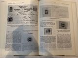 an open book with a picture of a stamp on it