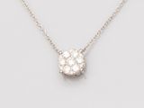 a diamond cluster pendant on a chain