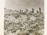 a picture of a group of crosses on a hill