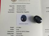 a picture of a pair of blue sapphires on a card