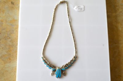 Un collier en argent avec pierres marcassittes, poids 34,19 …