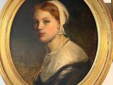 un tableau représentant une femme en robe noire et un tableau représentant une femme en robe blanche