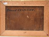 an old picture of a wooden frame with writing on it