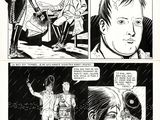 a black and white page of a comic strip with a man talking to a woman