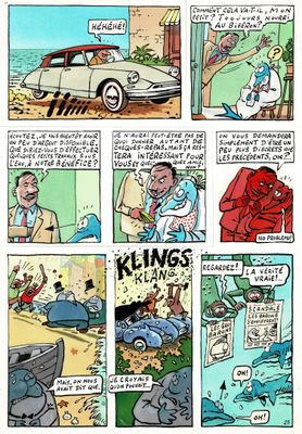 une image tirée d'une bande dessinée représentant un homme dans une voiture