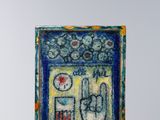 peinture représentant une fenêtre avec des fleurs et un oiseau