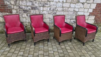 4 fauteuils en rotin