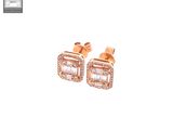 an image of a pair of rose gold earrings with diamonds
