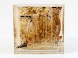 a glass block with a picture of a horse inside of it