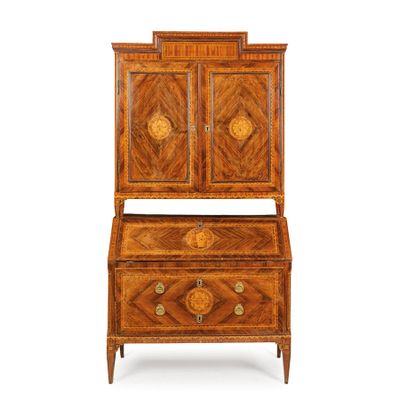 Commode à Abattant en Bois Multimatière — Mobilier Vintage
