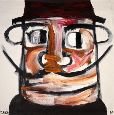 un tableau représentant un homme moustachu et coiffé d'un chapeau