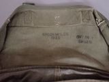 the back of a military bag with a label on it