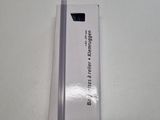 a white box with a black and white picture on it