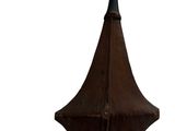 an image of a metal lamp post with a black top
