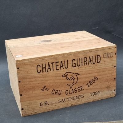 a wooden box that has a logo on it