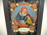 an image of a painting of a woman holding a child in her lap