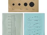 a set of three sheets of paper with black dots on them